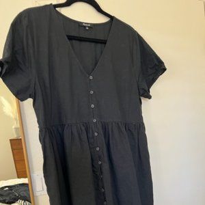Madewell linen black dress
